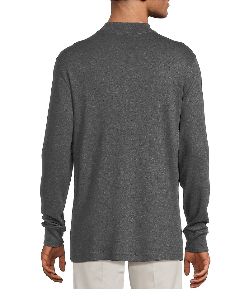 Roundtree & Yorke Long Sleeve Solid Mock Neck Pullover