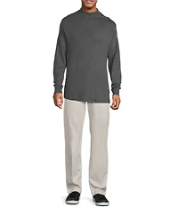 Roundtree & Yorke Long Sleeve Solid Mock Neck Pullover