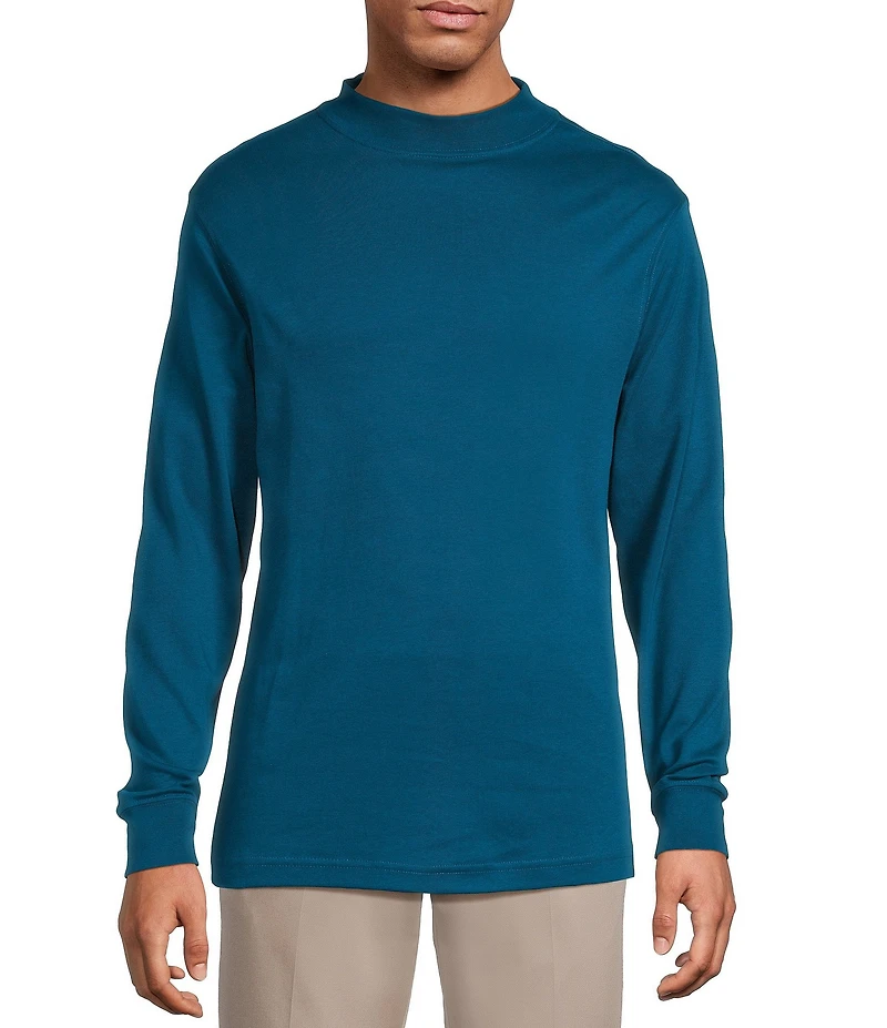 Roundtree & Yorke Long Sleeve Solid Mock Neck Pullover