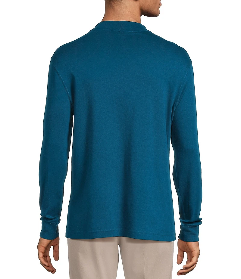 Roundtree & Yorke Long Sleeve Solid Mock Neck Pullover