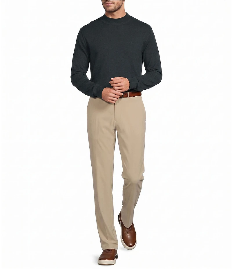 Roundtree & Yorke Long Sleeve Solid Mock Neck Pullover