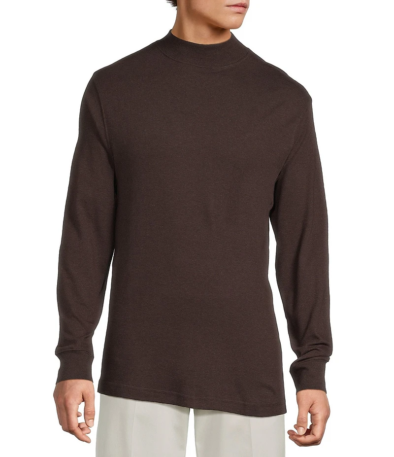 Roundtree & Yorke Long Sleeve Solid Mock Neck Pullover