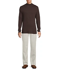 Roundtree & Yorke Long Sleeve Solid Mock Neck Pullover