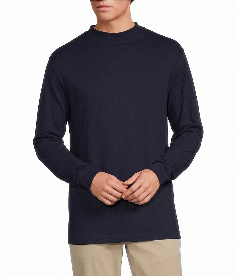 Roundtree & Yorke Long Sleeve Solid Mock Neck Pullover