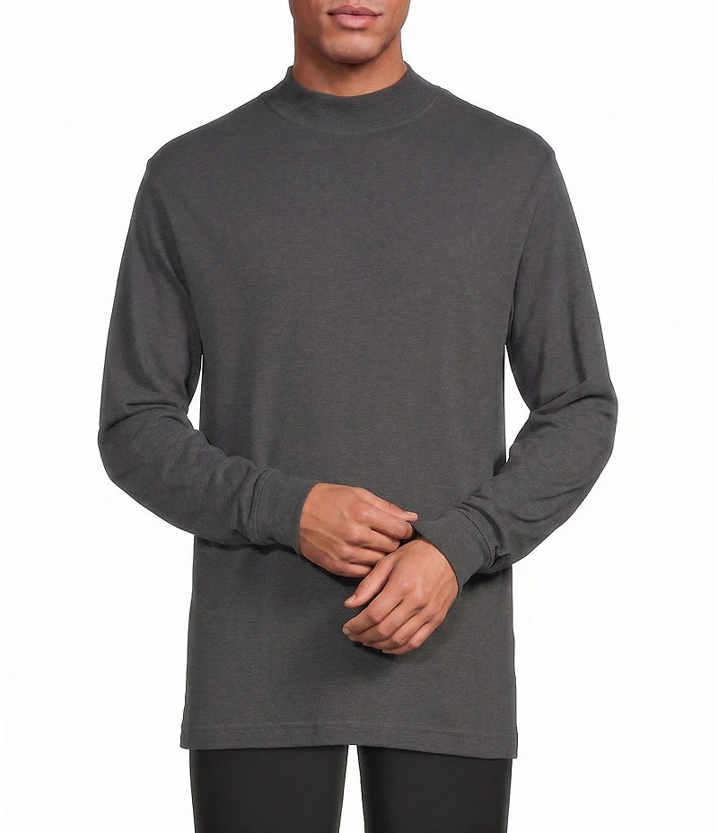 Roundtree & Yorke Long Sleeve Solid Mock Neck Pullover