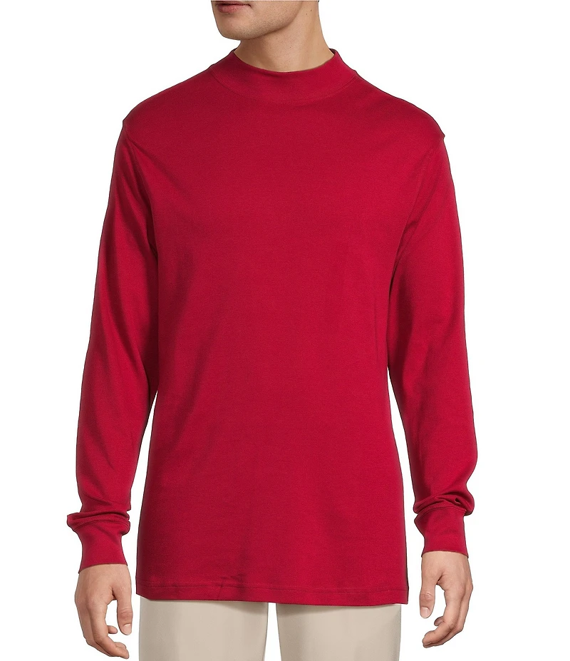Roundtree & Yorke Long Sleeve Solid Mock Neck Pullover