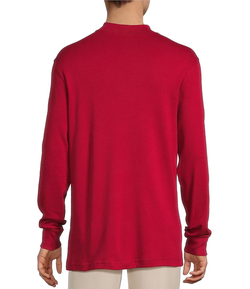 Roundtree & Yorke Long Sleeve Solid Mock Neck Pullover