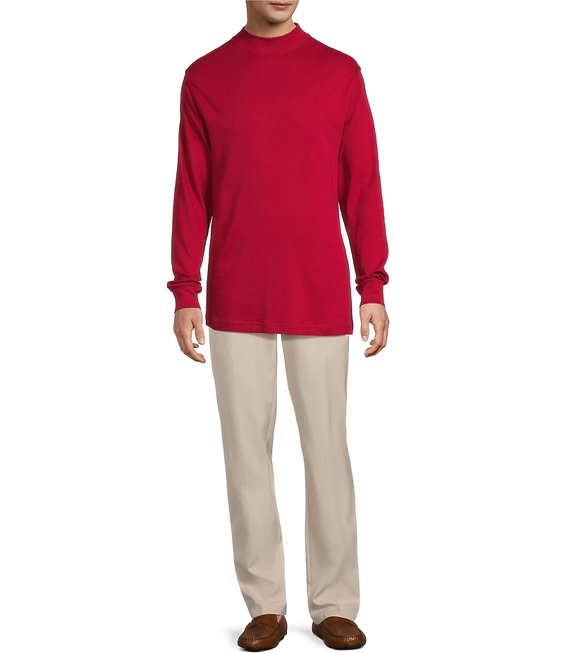 Roundtree & Yorke Long Sleeve Solid Mock Neck Pullover
