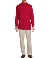 Roundtree & Yorke Long Sleeve Solid Mock Neck Pullover