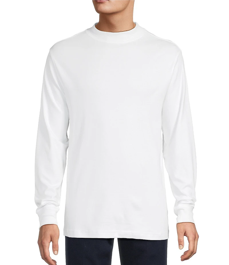 Roundtree & Yorke Long Sleeve Solid Mock Neck Pullover