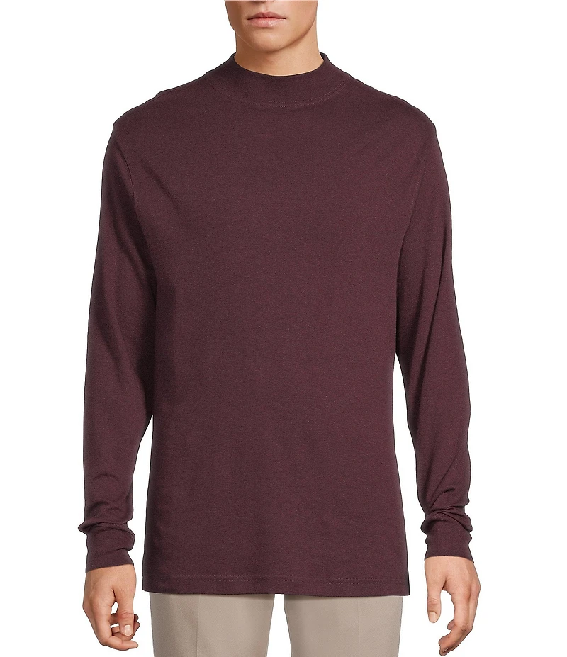 Roundtree & Yorke Long Sleeve Solid Mock Neck Pullover