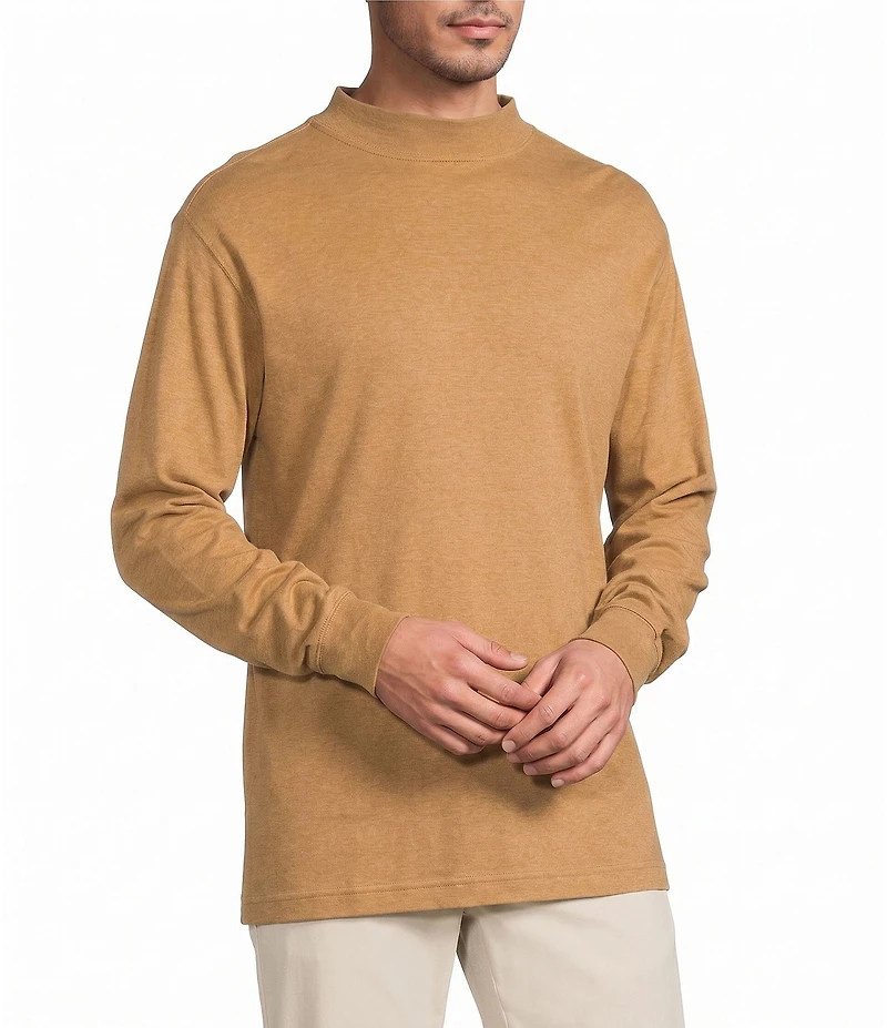 Roundtree & Yorke Long Sleeve Solid Mock Neck Pullover