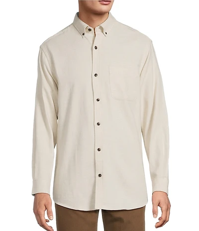 Roundtree & Yorke Long Sleeve Solid Portuguese Flannel Sport Shirt