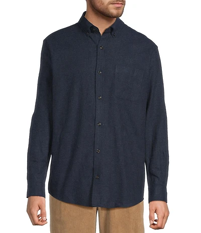 Roundtree & Yorke Long Sleeve Solid Portuguese Flannel Sport Shirt