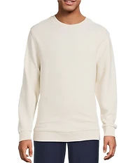 Roundtree & Yorke Long Sleeve Solid Textured Crew Pullover