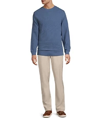 Roundtree & Yorke Long Sleeve Solid Textured Crew Pullover