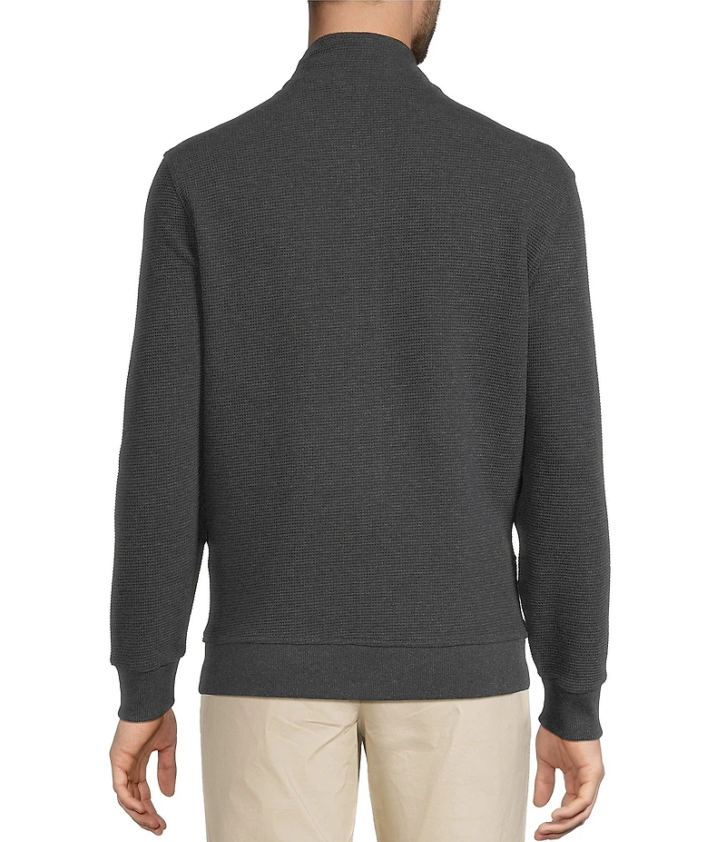 Roundtree & Yorke Long Sleeve Solid Textured Full Zip