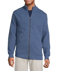 Roundtree & Yorke Long Sleeve Solid Textured Full Zip
