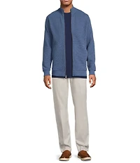 Roundtree & Yorke Long Sleeve Solid Textured Full Zip