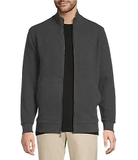 Roundtree & Yorke Long Sleeve Solid Textured Full Zip