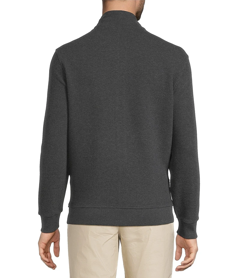 Roundtree & Yorke Long Sleeve Solid Textured Full Zip