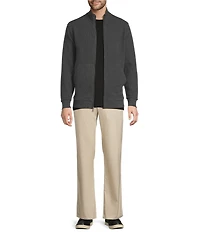 Roundtree & Yorke Long Sleeve Solid Textured Full Zip