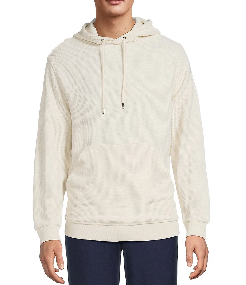 Roundtree & Yorke Long Sleeve Solid Textured Hoodie Pullover