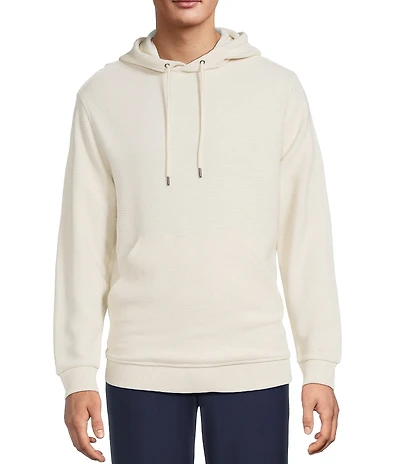 Roundtree & Yorke Long Sleeve Solid Textured Hoodie Pullover