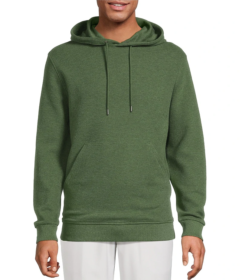 Roundtree & Yorke Long Sleeve Solid Textured Hoodie Pullover