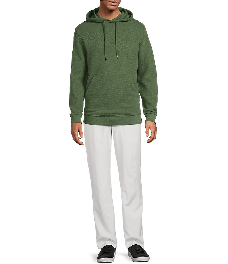 Roundtree & Yorke Long Sleeve Solid Textured Hoodie Pullover