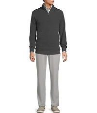 Roundtree & Yorke Long Sleeve Solid Textured Quarter Zip Pullover