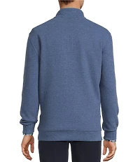 Roundtree & Yorke Long Sleeve Solid Textured Quarter Zip Pullover