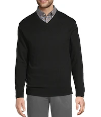 Roundtree & Yorke Long Sleeve Solid V-Neck Pullover Sweater