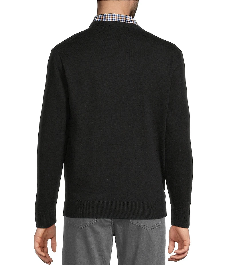 Roundtree & Yorke Long Sleeve Solid V-Neck Pullover Sweater