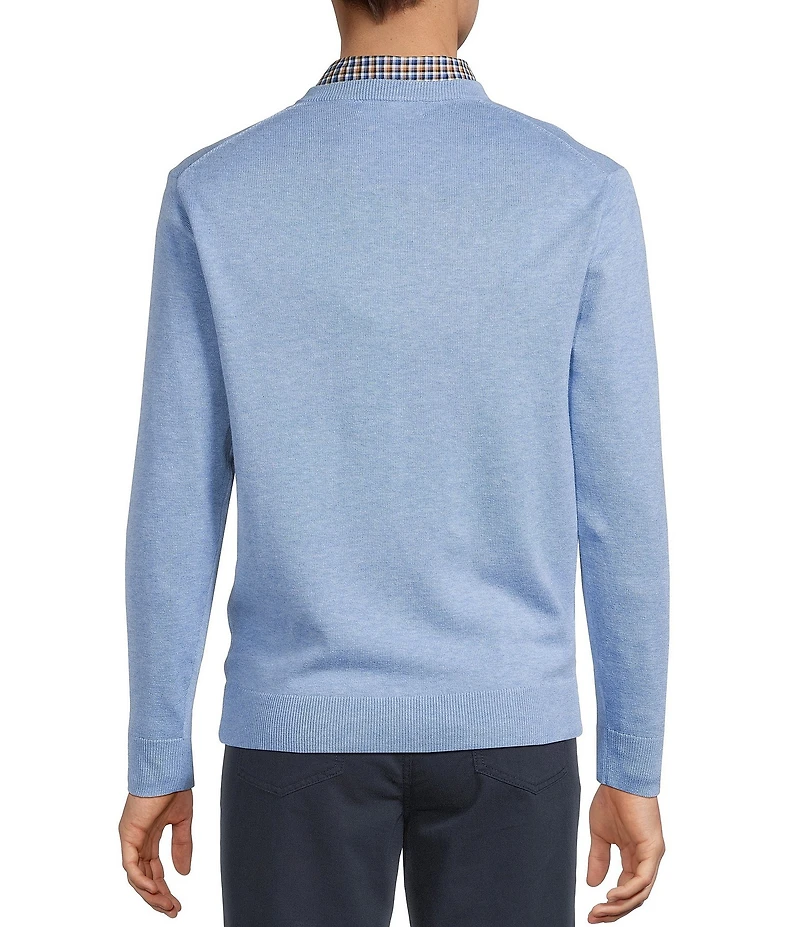 Roundtree & Yorke Long Sleeve Solid V-Neck Pullover Sweater