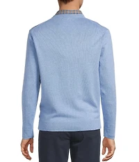Roundtree & Yorke Long Sleeve Solid V-Neck Pullover Sweater
