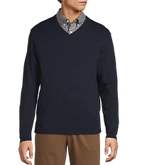 Roundtree & Yorke Long Sleeve Solid V-Neck Pullover Sweater