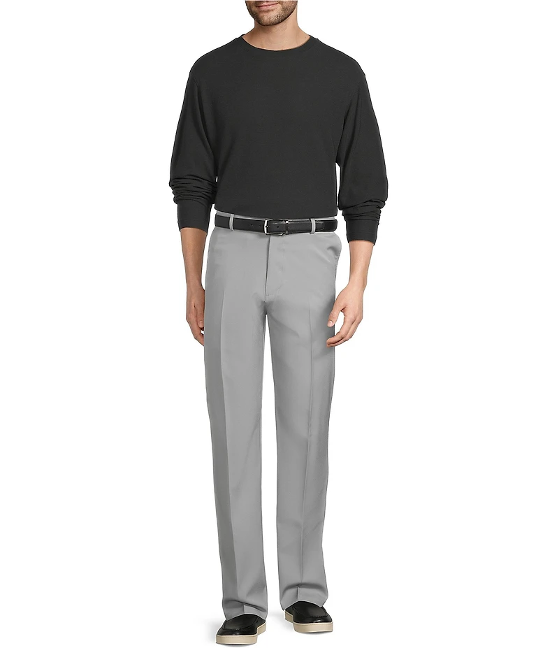 Roundtree & Yorke Long Sleeve Solid Waffle Crewneck Pullover