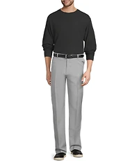 Roundtree & Yorke Long Sleeve Solid Waffle Crewneck Pullover