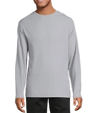 Roundtree & Yorke Long Sleeve Solid Waffle Crewneck Pullover