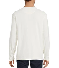 Roundtree & Yorke Long Sleeve Solid Waffle Crewneck Pullover