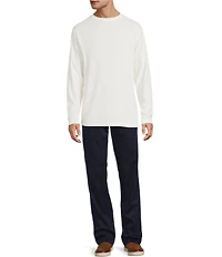 Roundtree & Yorke Long Sleeve Solid Waffle Crewneck Pullover
