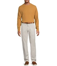 Roundtree & Yorke Long Sleeve Solid Waffle Crewneck Pullover