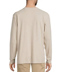 Roundtree & Yorke Long Sleeve Solid Waffle Henley Shirt