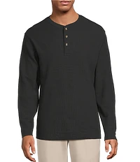 Roundtree & Yorke Long Sleeve Solid Waffle Henley Shirt