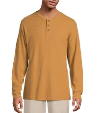 Roundtree & Yorke Long Sleeve Solid Waffle Henley Shirt