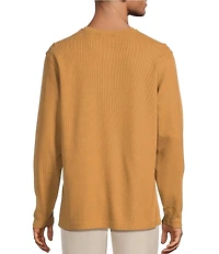 Roundtree & Yorke Long Sleeve Solid Waffle Henley Shirt