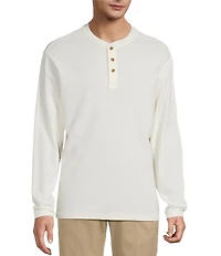 Roundtree & Yorke Long Sleeve Solid Waffle Henley Shirt