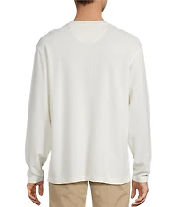 Roundtree & Yorke Long Sleeve Solid Waffle Henley Shirt
