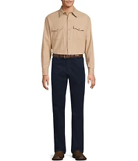 Roundtree & Yorke Solid Western Portuguese Flannel Sport Shirt